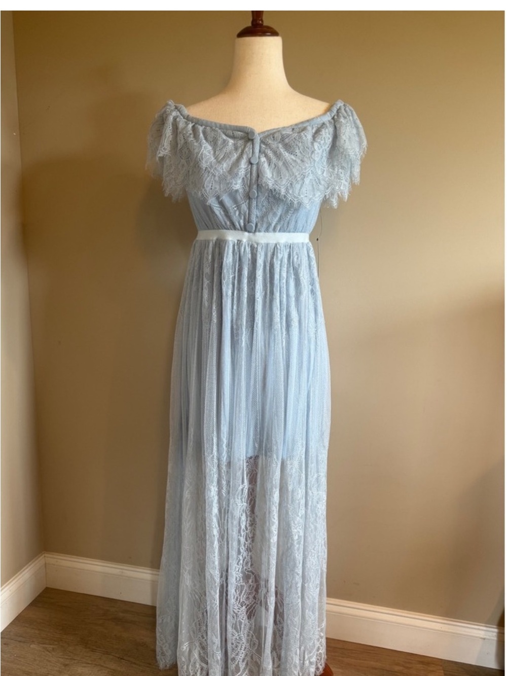 VENUS Light Blue 
Dress Off Shoulder Ruffle
Formal size 6